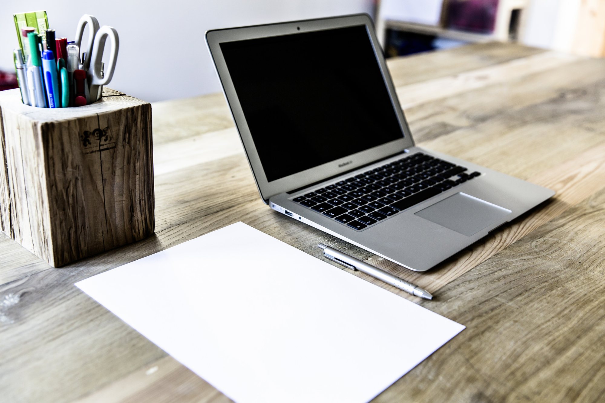Laptop on a desk